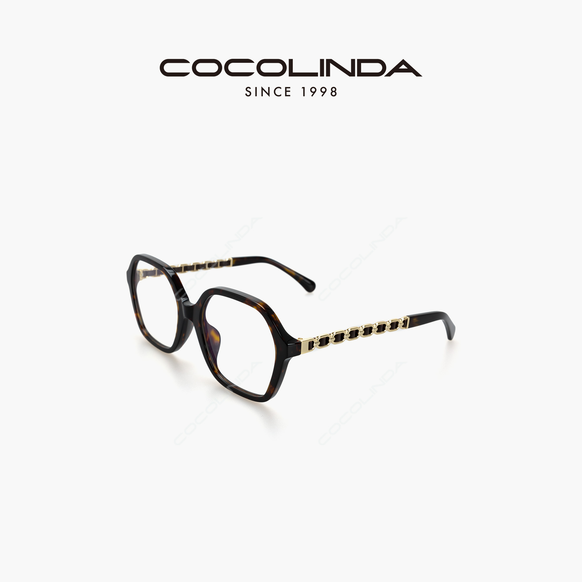 COCOLINDA“高智奢感” 【环形金圈】琥珀眼镜 独特俏皮气质T恤YJ4010