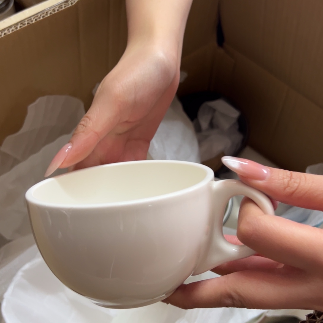 新骨瓷169瑕疵慎拍暖白 全标 咖啡杯