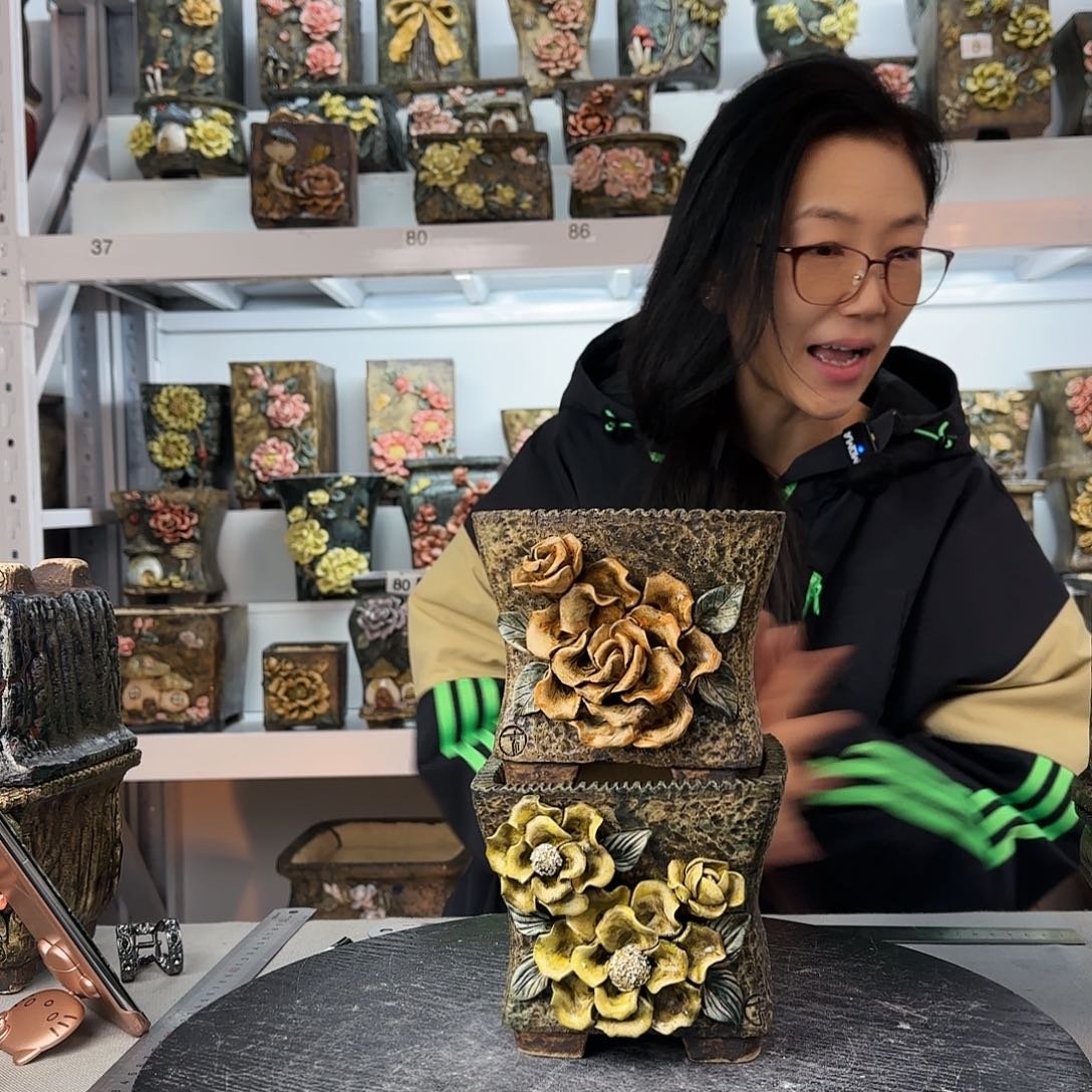 红陶宝*青藤花器麦饭石花盆