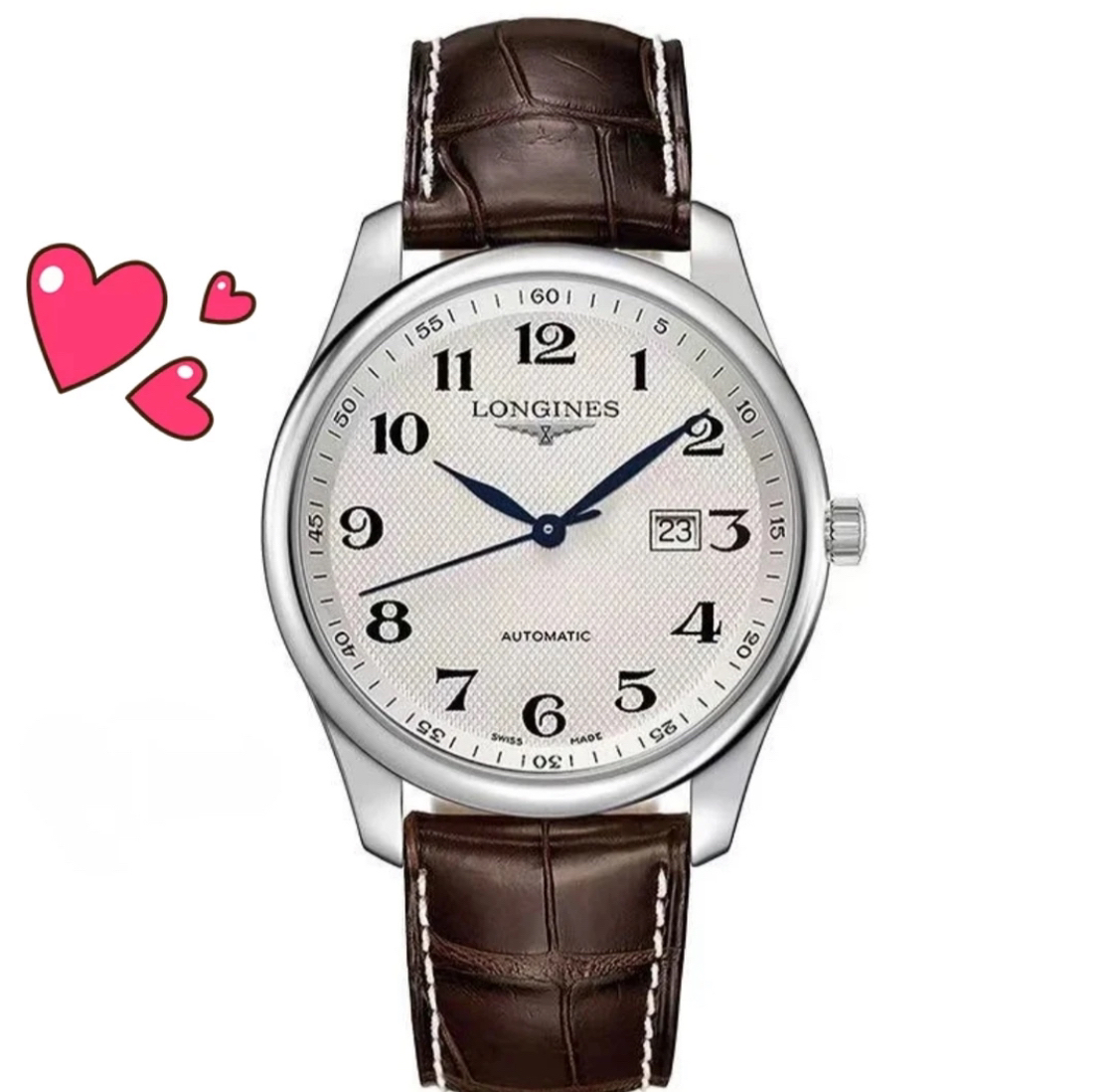 99新 Longines/浪琴 /名匠893白盘皮带/表径42/自动机械男表