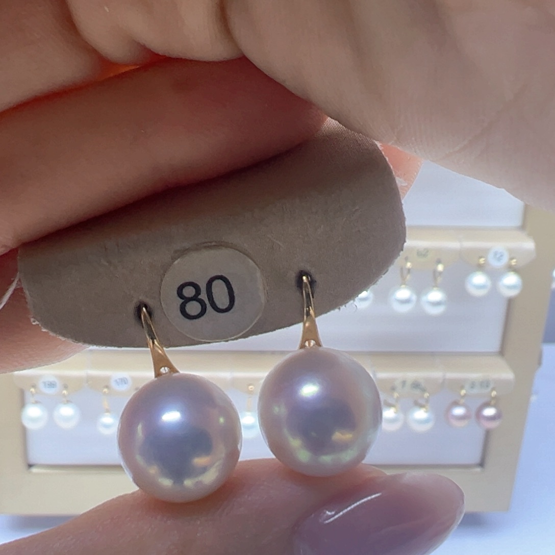 18K金镶嵌淡水珍珠耳饰