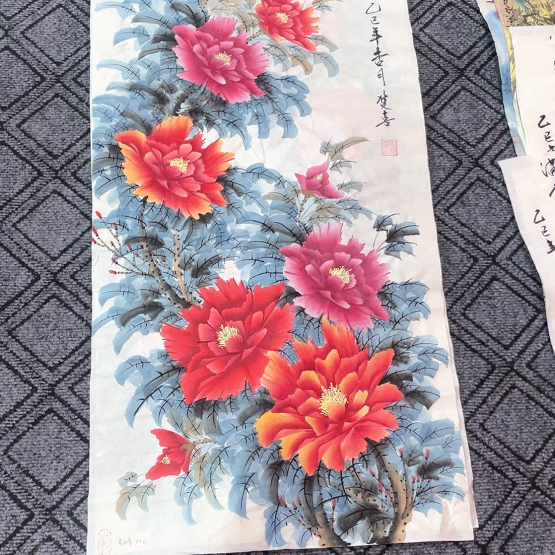 国画李双喜老师三尺花鸟作品赵