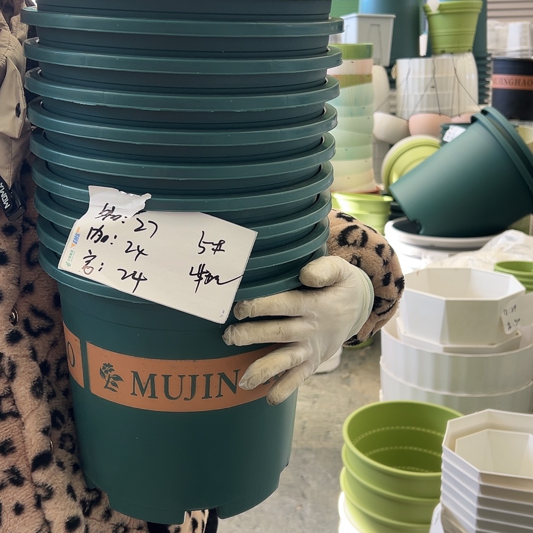 瑕疵加仑盆5#墨绿10个无托