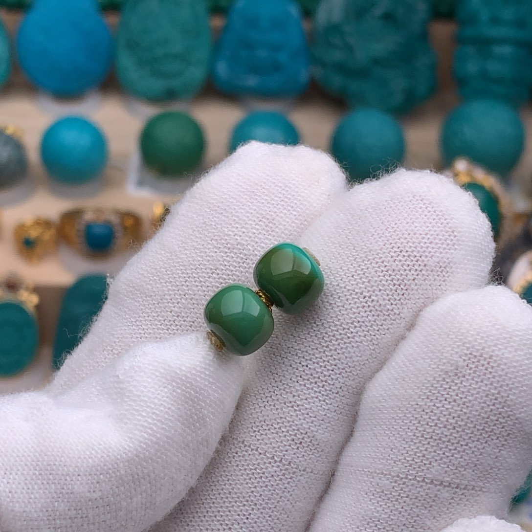 未镶嵌绿松石珠宝奇石8mm