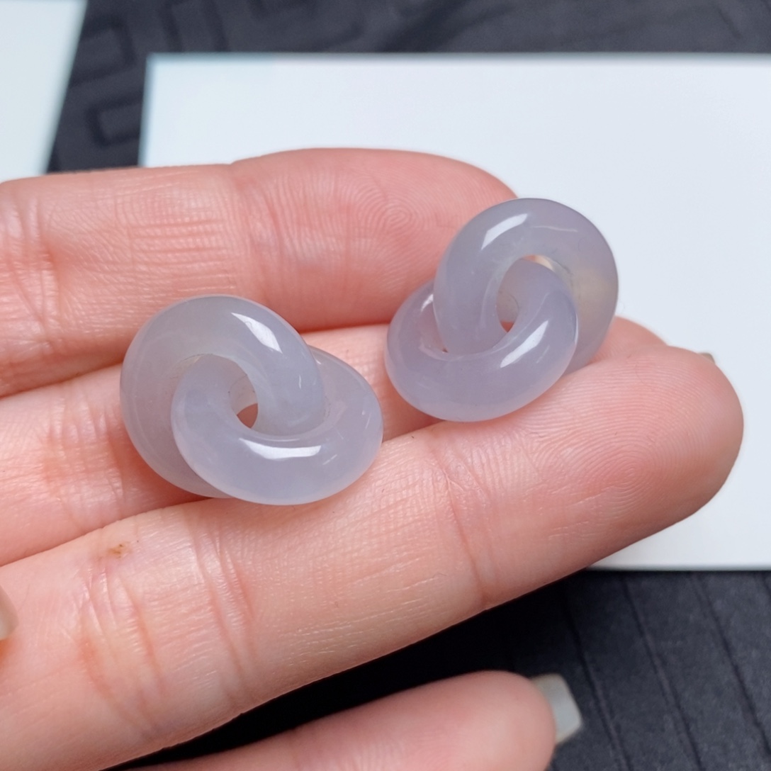 翡翠未镶嵌耳饰双环