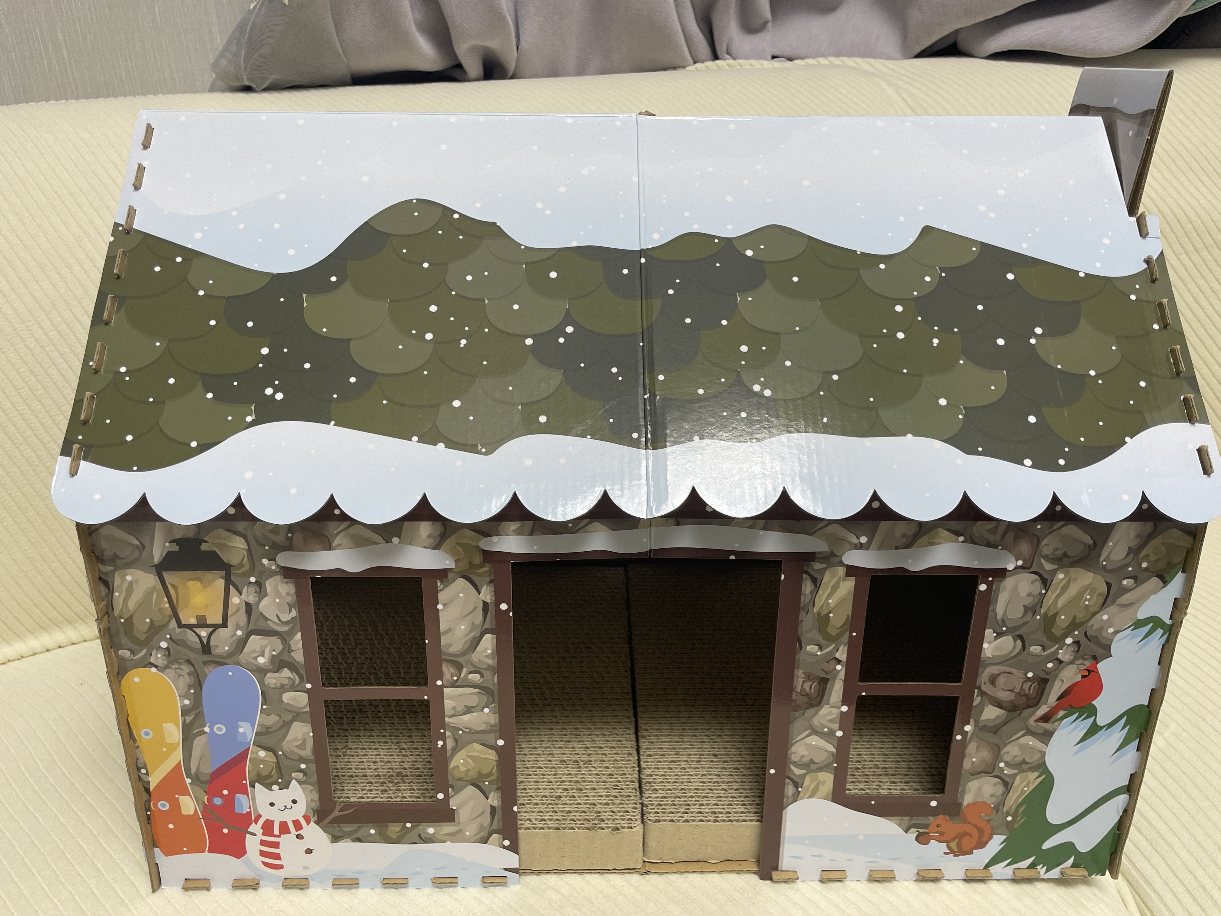 大号猫窝猫抓板一体雪景房（可DIY）