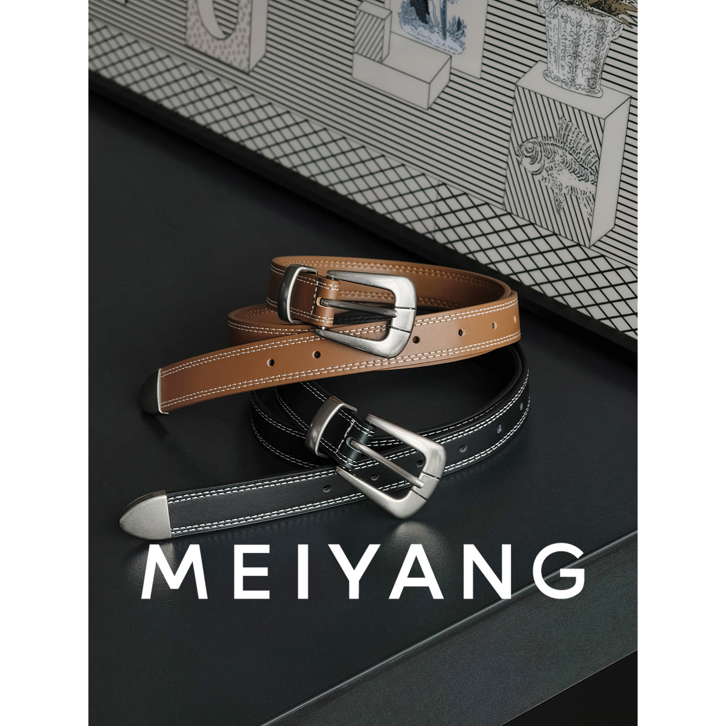 美洋MEIYANG【商场同款】描线腰带 灵感穿搭！简约百搭皮带
