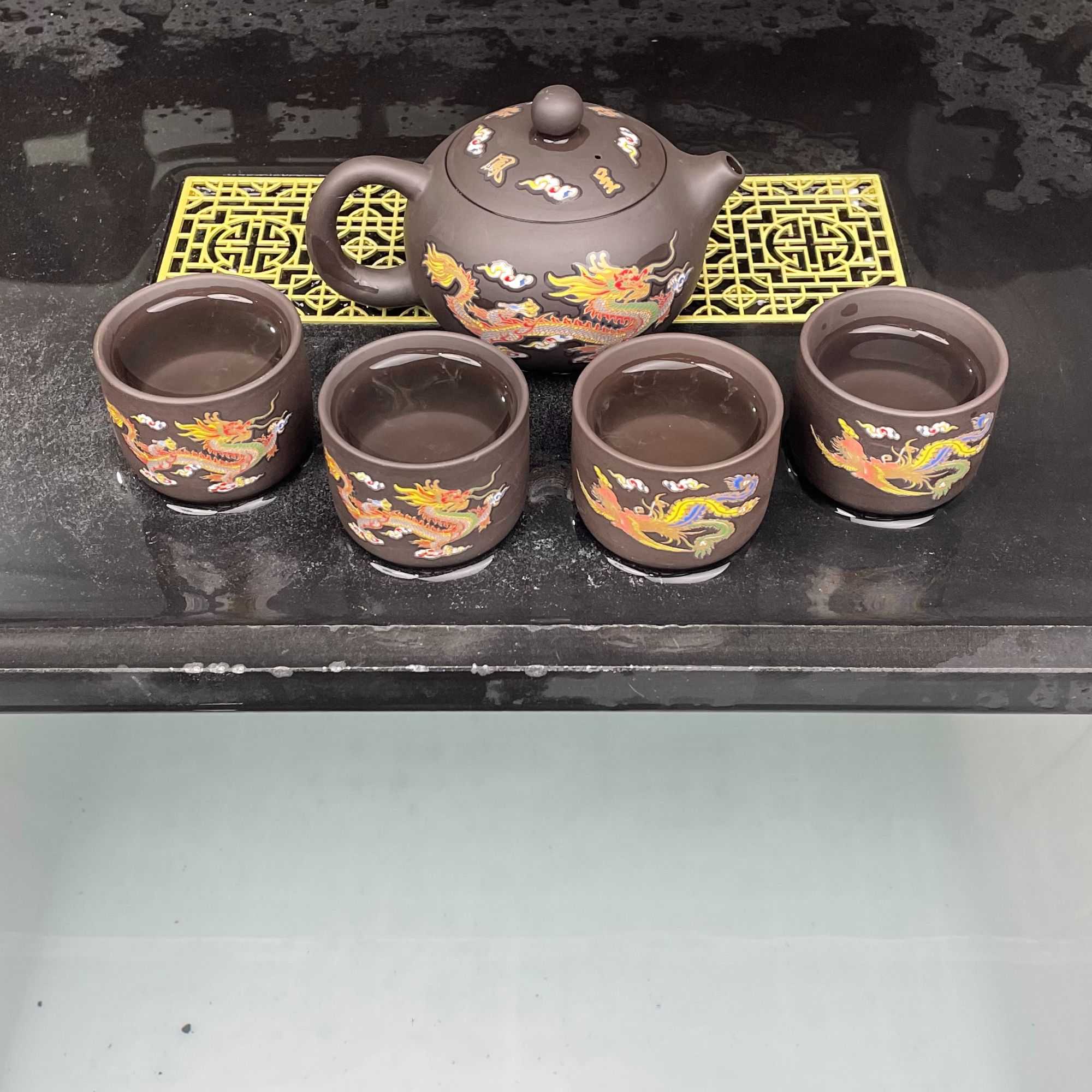 260毫升紫砂龙凤变色凤鸣西施壶一壶四杯五件套