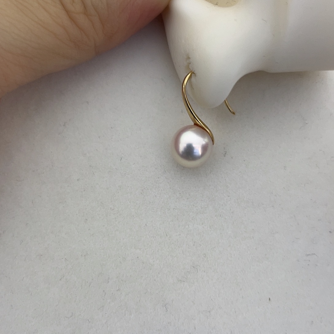 海水珍珠耳饰18K金镶嵌7.5-8高跟鞋