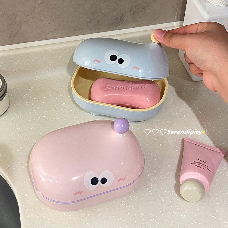 高颜值可爱肥皂盒创意带盖双层沥水便携式学生宿舍家用浴室香皂盒
