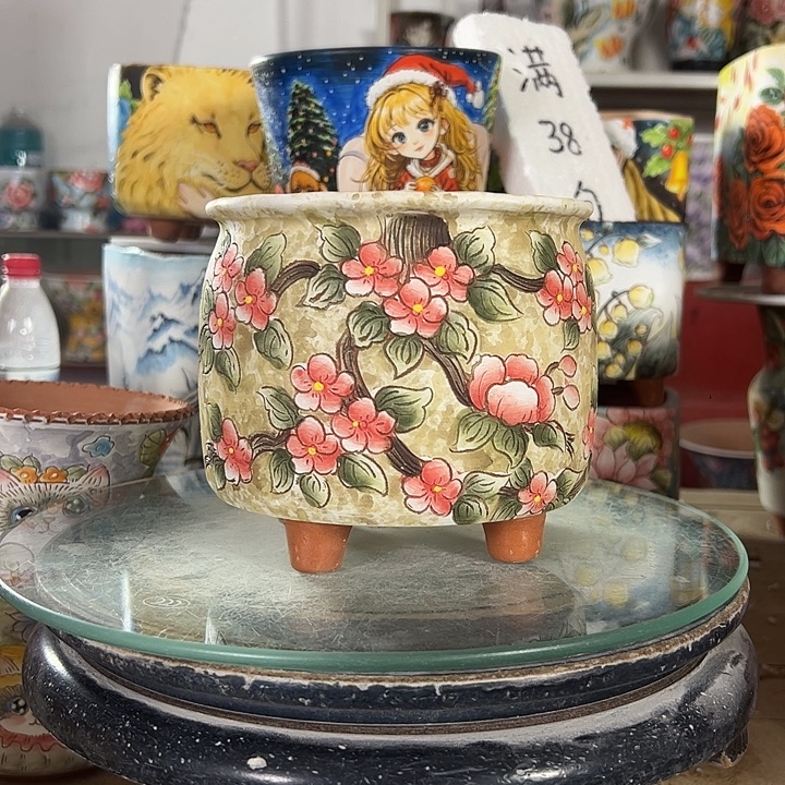 景德镇幸运花盆满38包邮