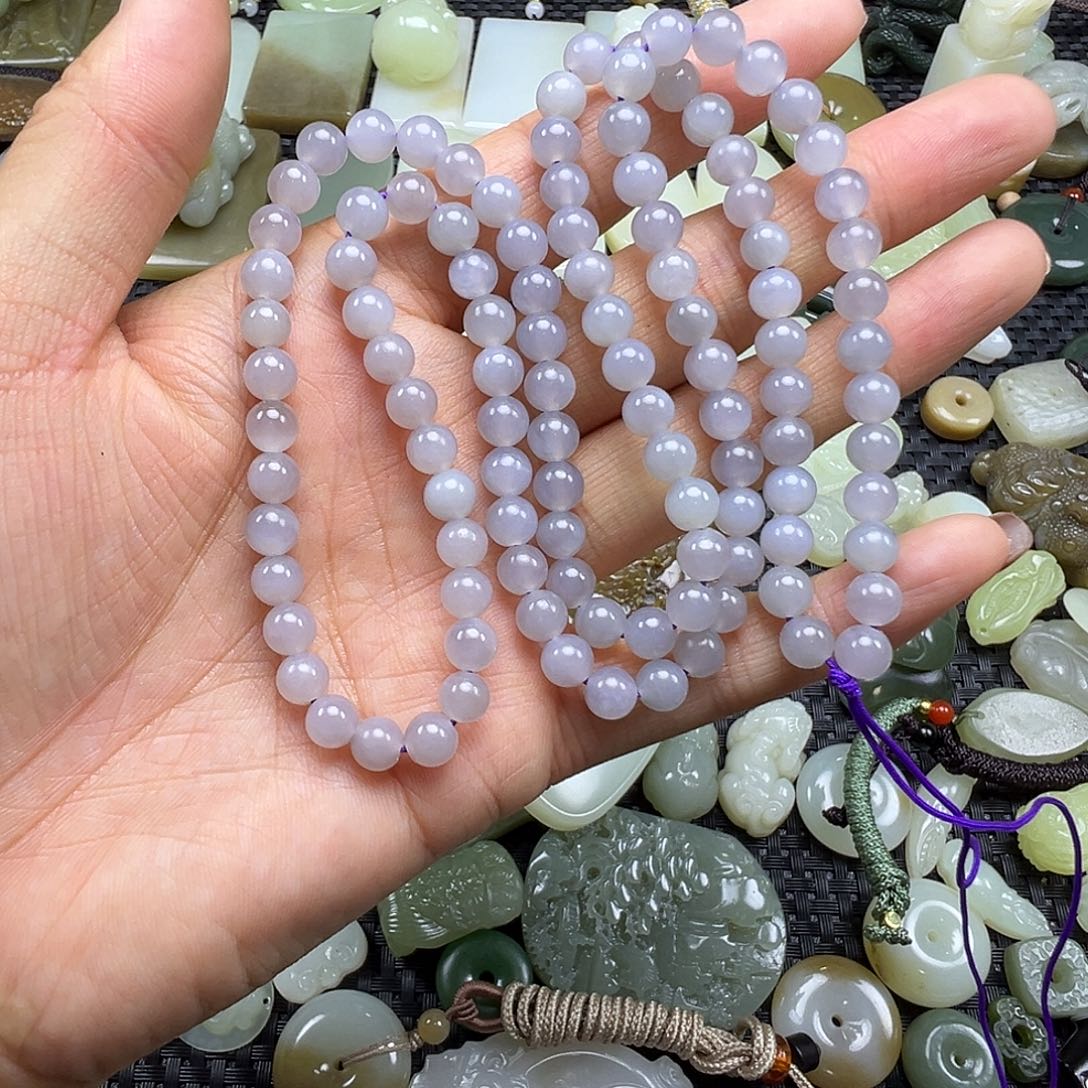 和田玉未镶嵌颈饰卡6多圈