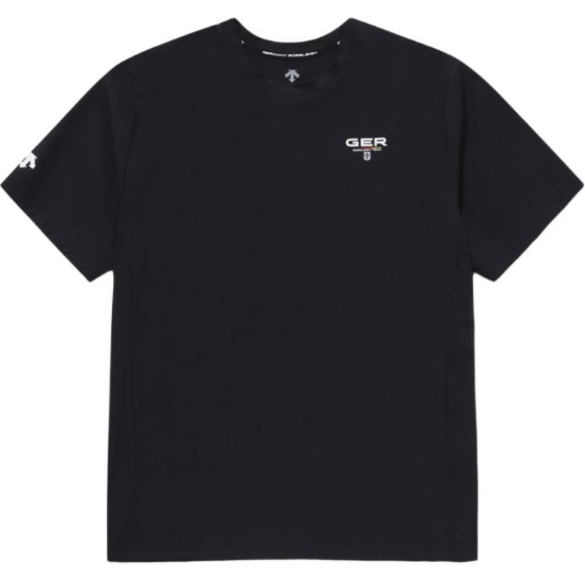 DESCENTE/迪桑特男女同款左胸字母印花圆领休闲短袖弹力T恤