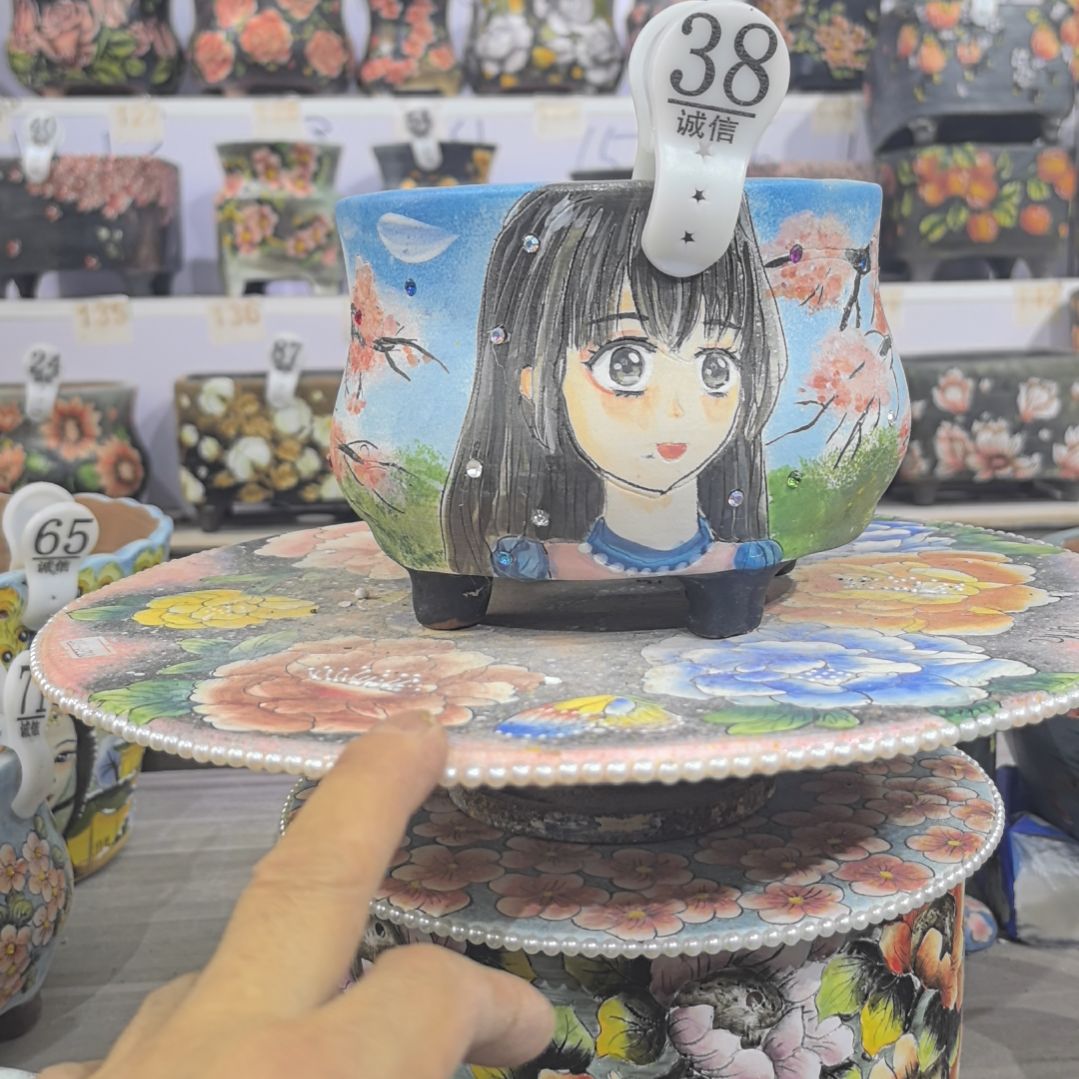 红泥花盆景德镇花盆