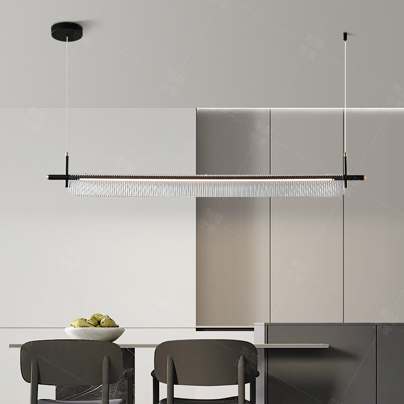意式极简吊灯餐厅现代简约吧岛台书房茶室餐厅高端轻奢一字长条灯