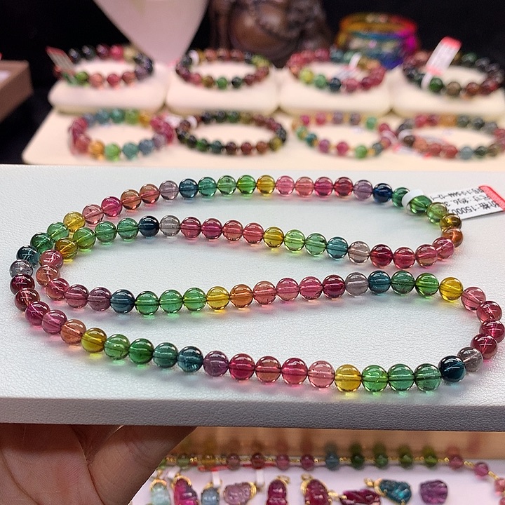 碧玺手链未镶嵌6.3/老矿。