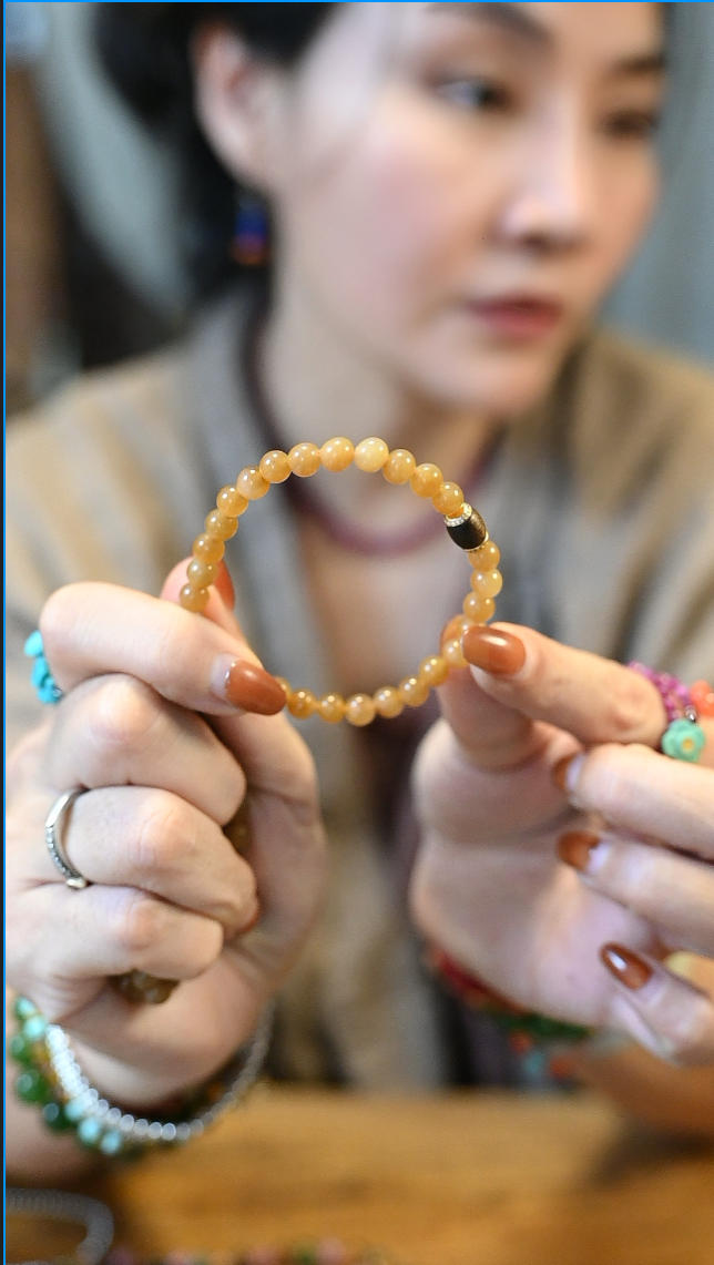 925银珐琅手链 糖豆配小桶珠手串/6mm