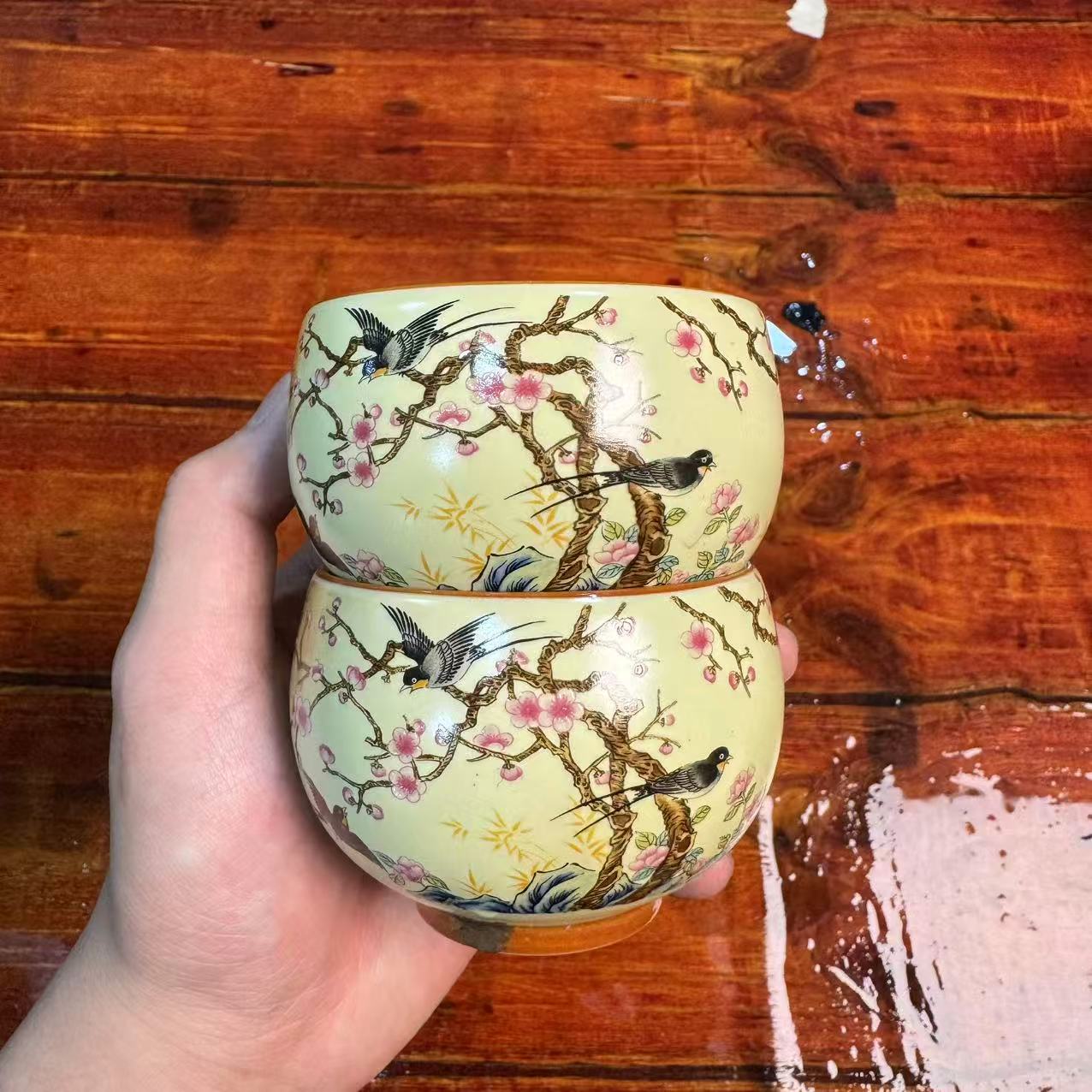 【闪购商品】阿土茶器优选专属链接喜上眉梢铜钱底主人对杯精美器具