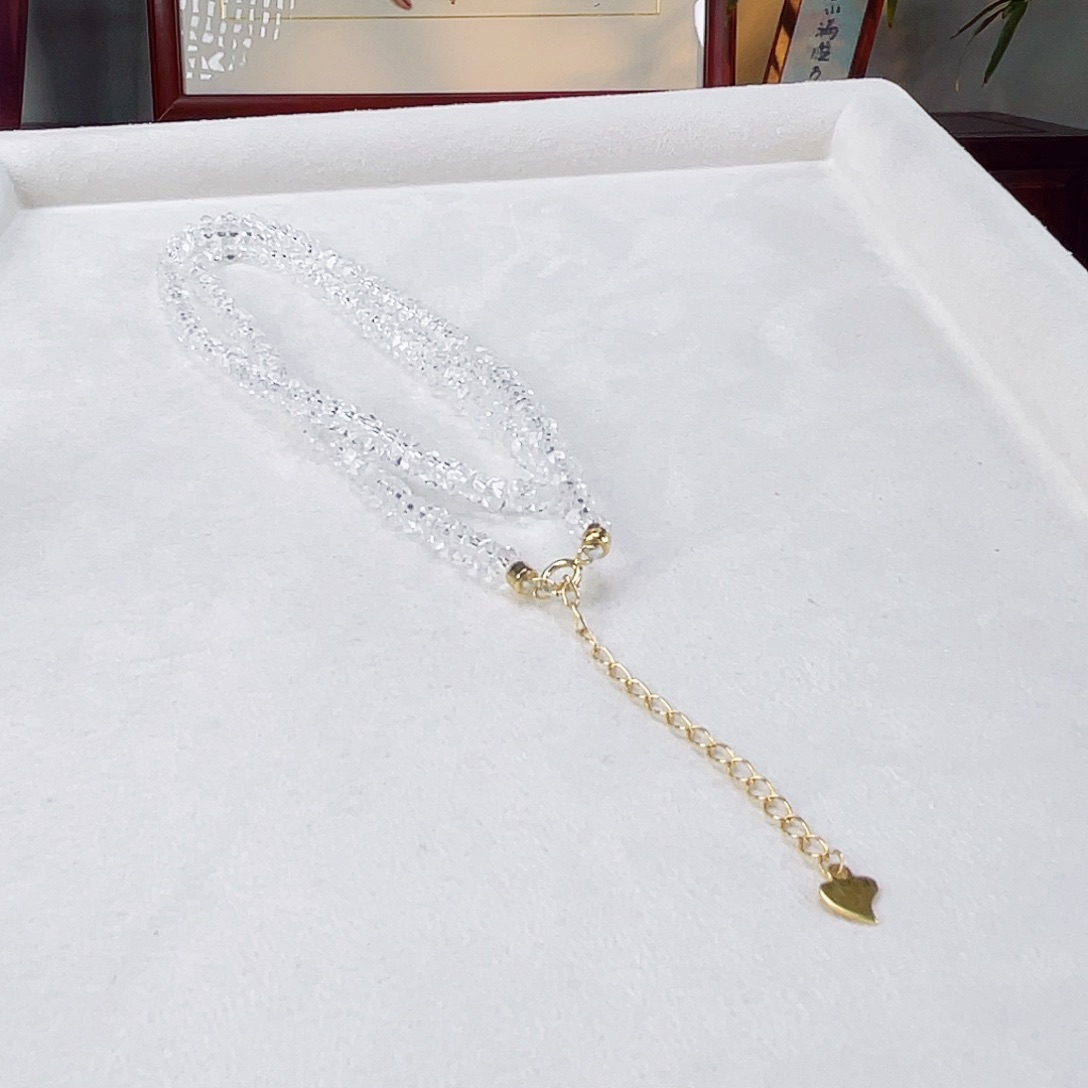 水晶颈饰银S925镶嵌水晶4.5