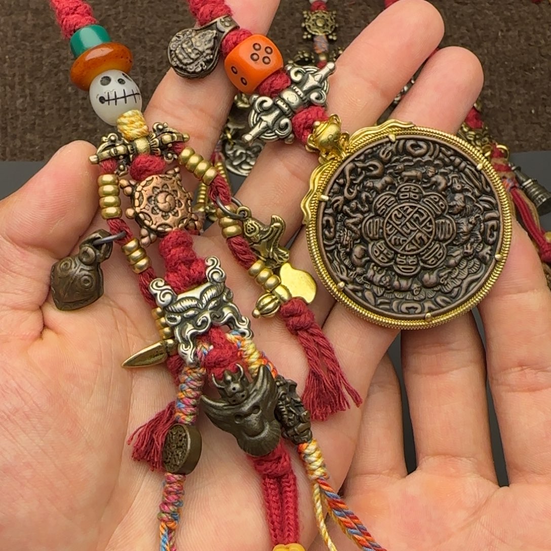 老铜九宫牌吊坠喜欢的来