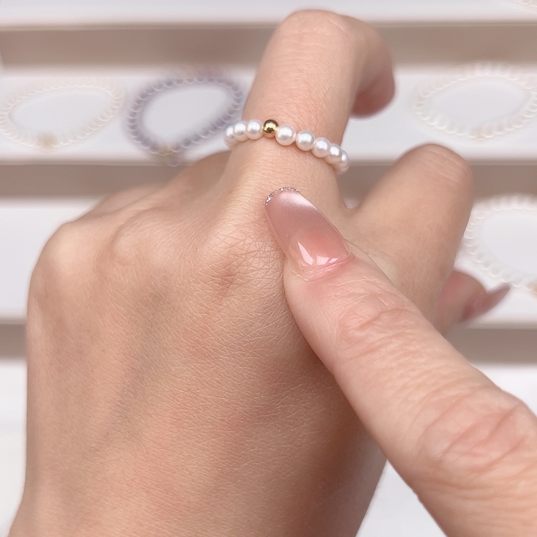 淡水珍珠戒指银S925镶嵌