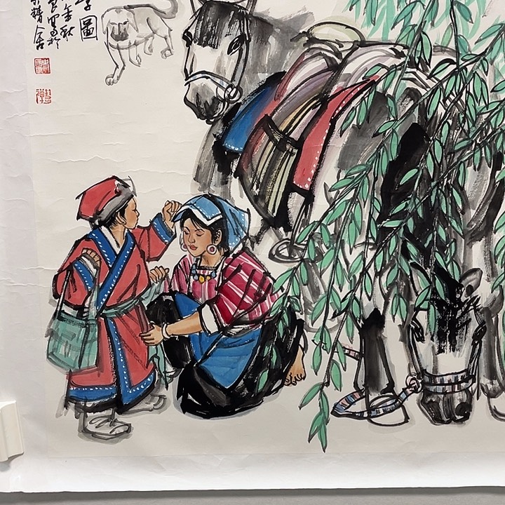 圆形史老师斗方人物