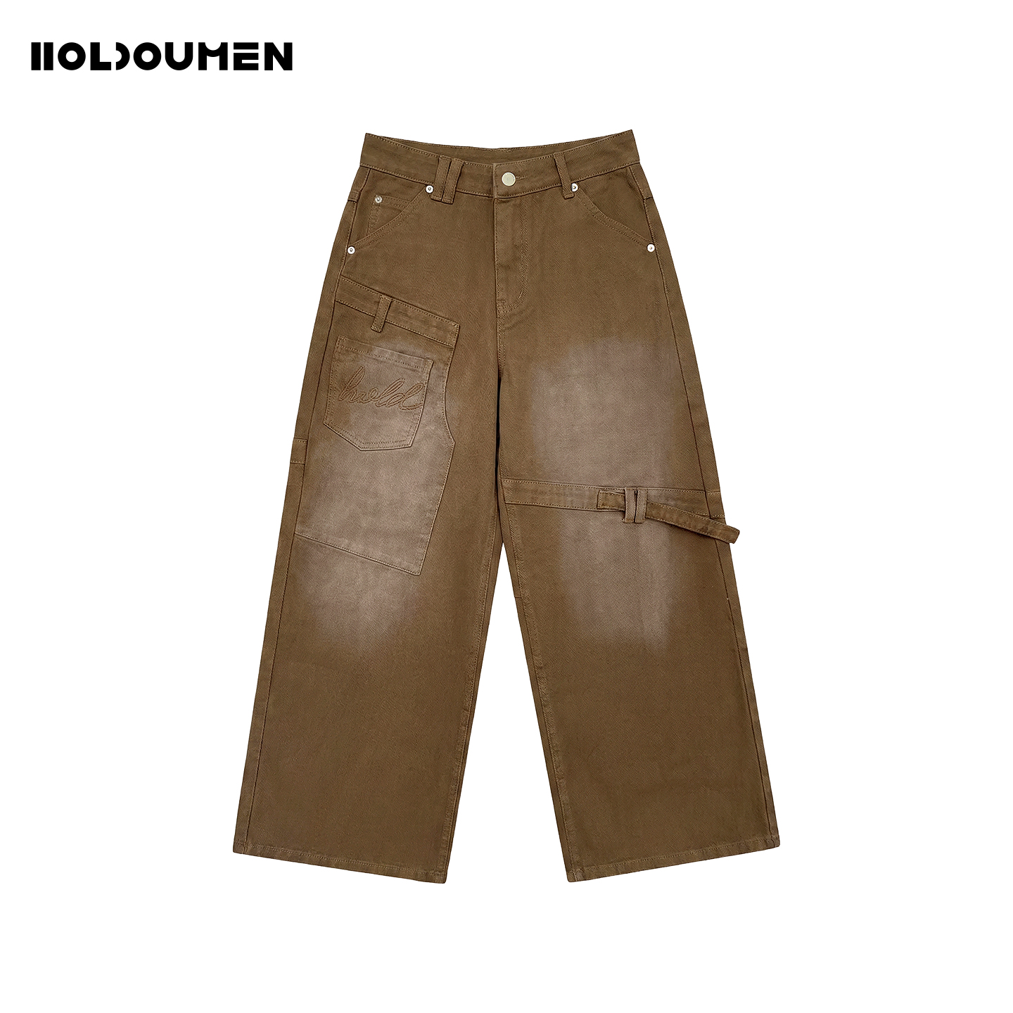 Holdoumen25秋冬日常系列解构做旧宽松牛仔裤