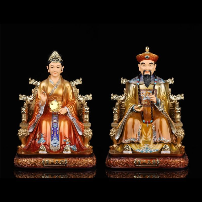 玉皇大帝王母娘娘树脂彩绘神像客厅供奉摆件工艺品新房装饰品