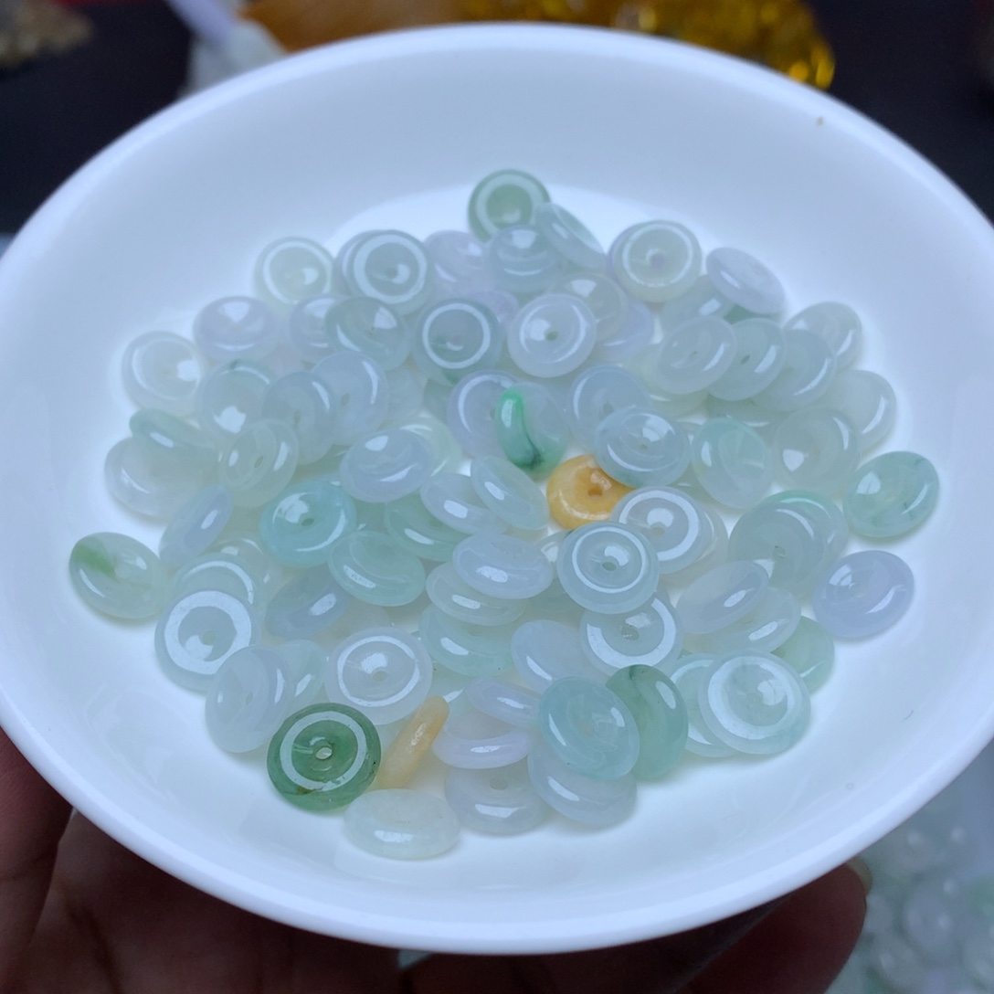 【闪购商品】翡翠手链未镶嵌卡8冰平安扣10个