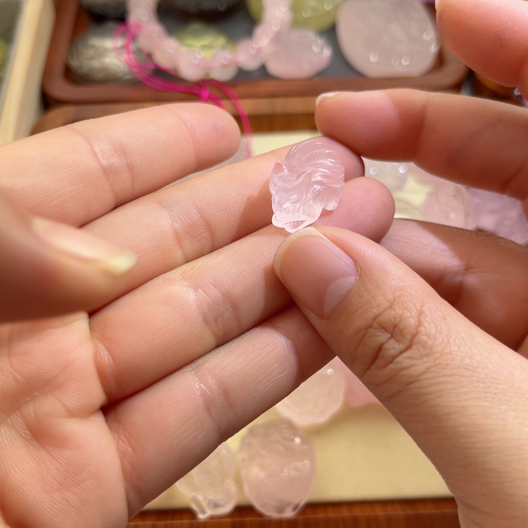 水晶颈饰银S925镶嵌絳***粉水趴狐82