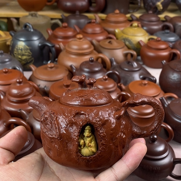 紫砂茶壶摩****）宜兴紫砂壶