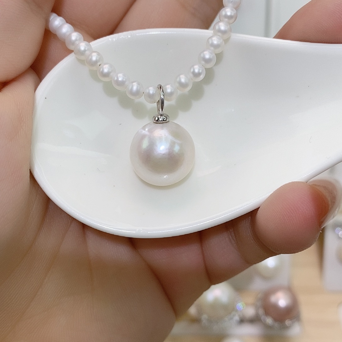 淡水珍珠颈饰银S925镶嵌