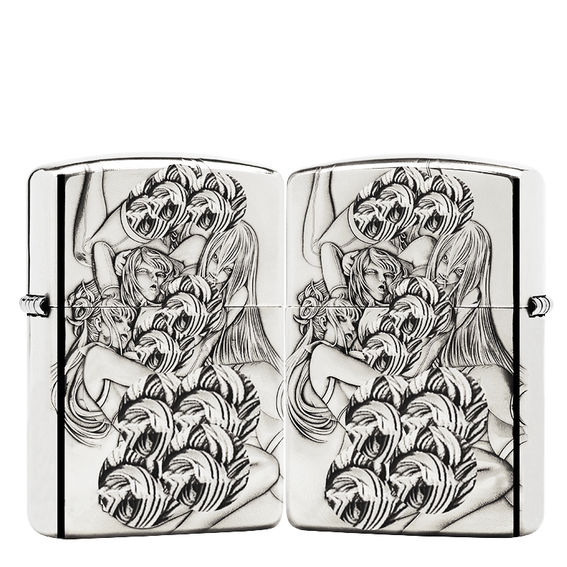 ZIPPO/之宝S925银盔甲【只可意会】正品煤油打火机 KF-DF