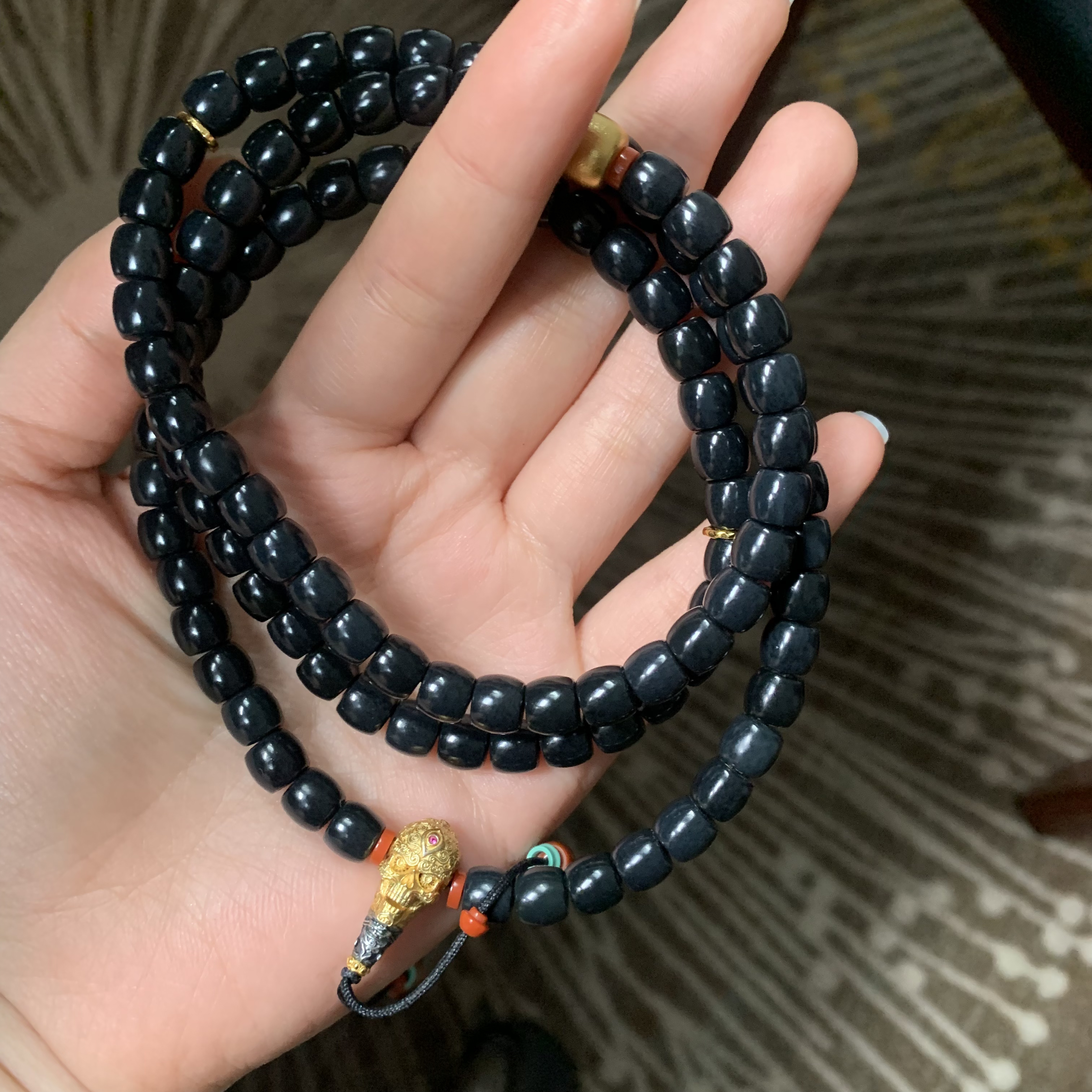 和田玉108颗项链