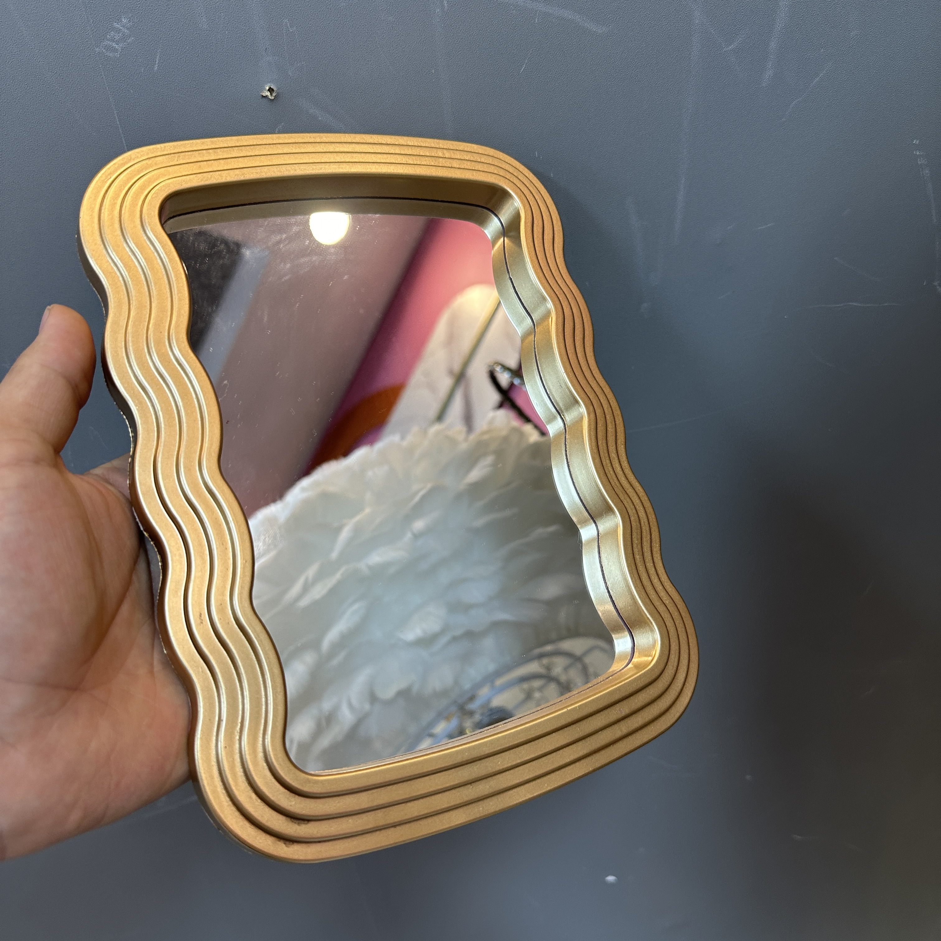 欧式金色pvc化妆镜摆件