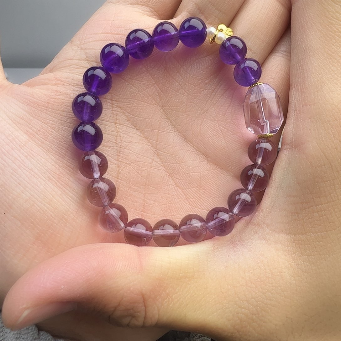 水晶手串未镶嵌玻利维亚紫水diy