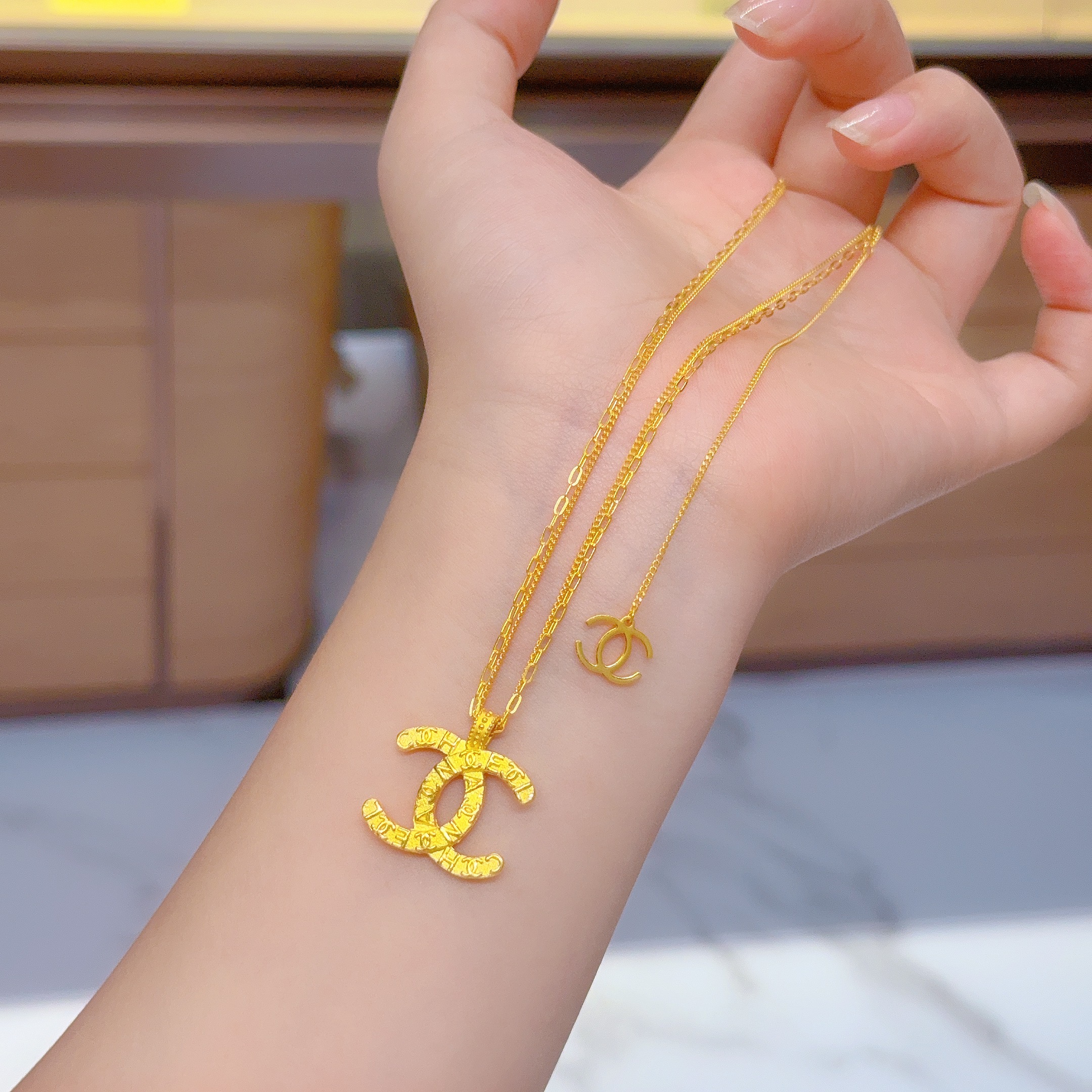 宝裕华足金999 5G精品双C项链