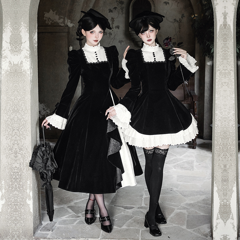 来信与诗·归于暮色小物｜WP原创副牌显瘦撞色立领op双子秋冬lo裙