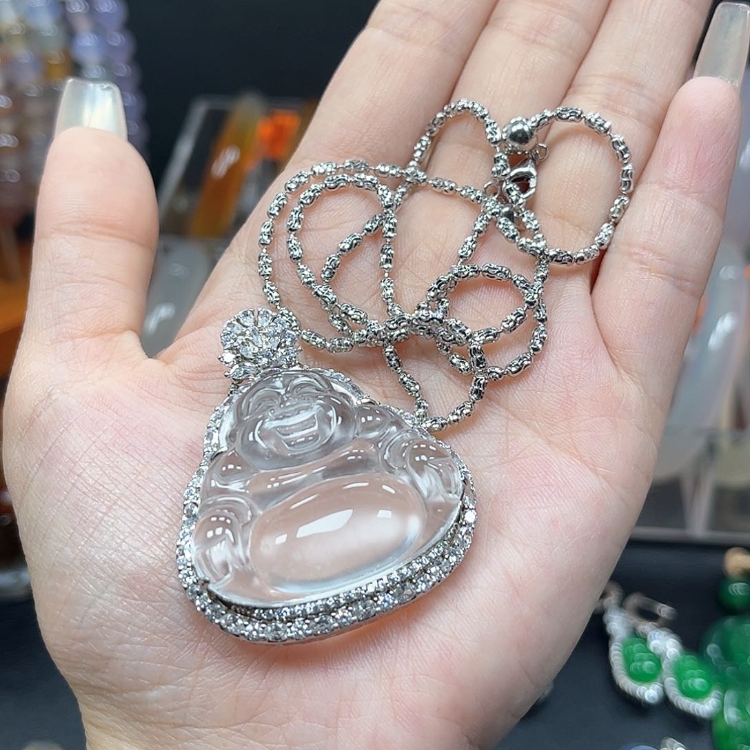 石英质玉颈饰银S925镶嵌美*