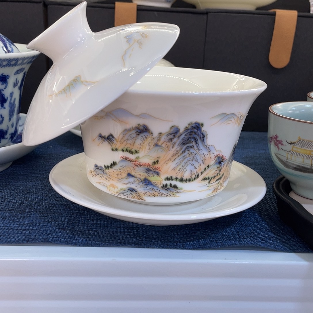 陶景德陶瓷盖碗茶具