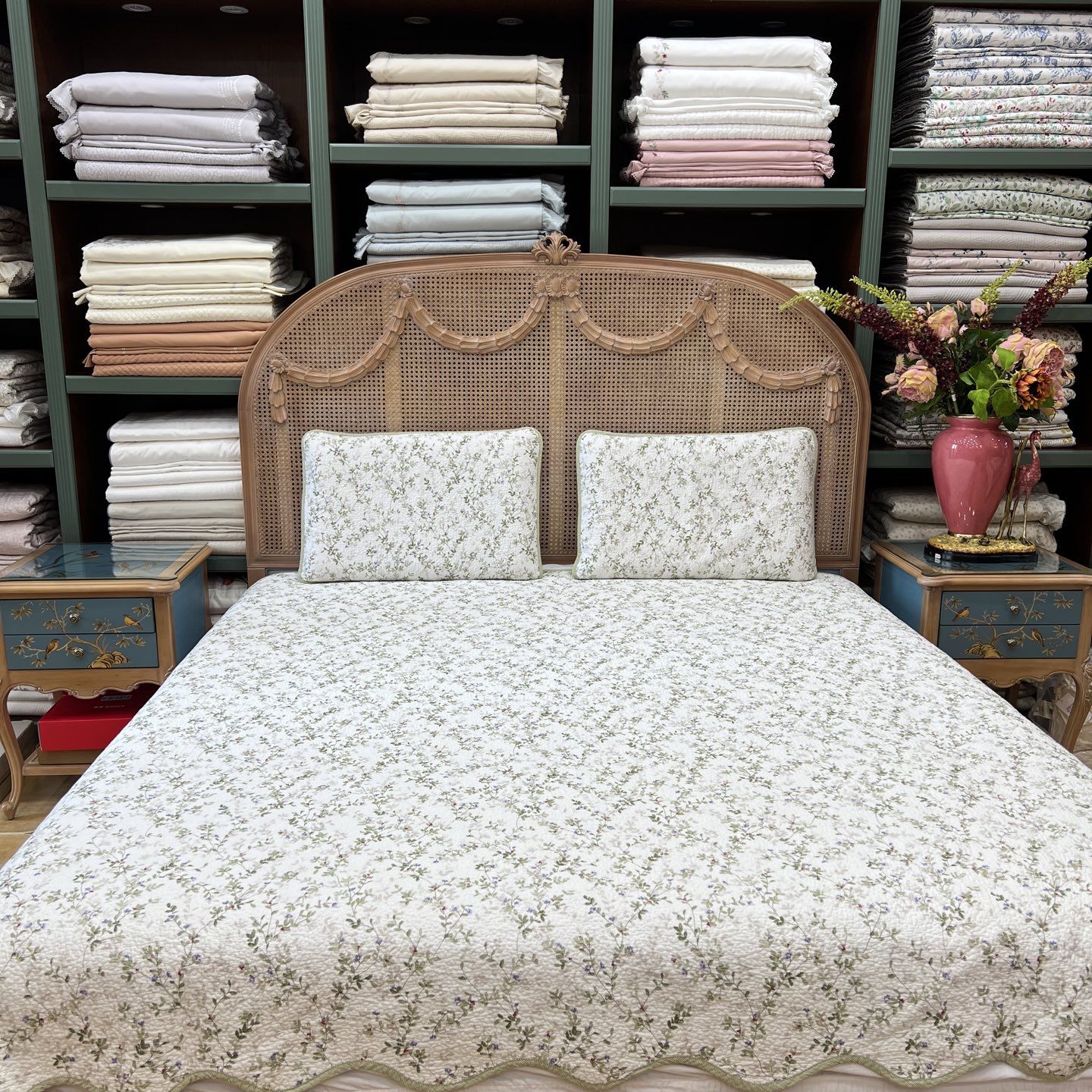 福利韩版床盖三件套韩式印花夹棉水洗棉面料柔软舒适透气