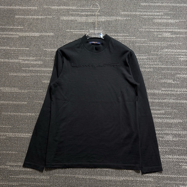 99新 LouisVuitton/路易威登 纯色刺绣Logo圆领打底衫/XL码/0922