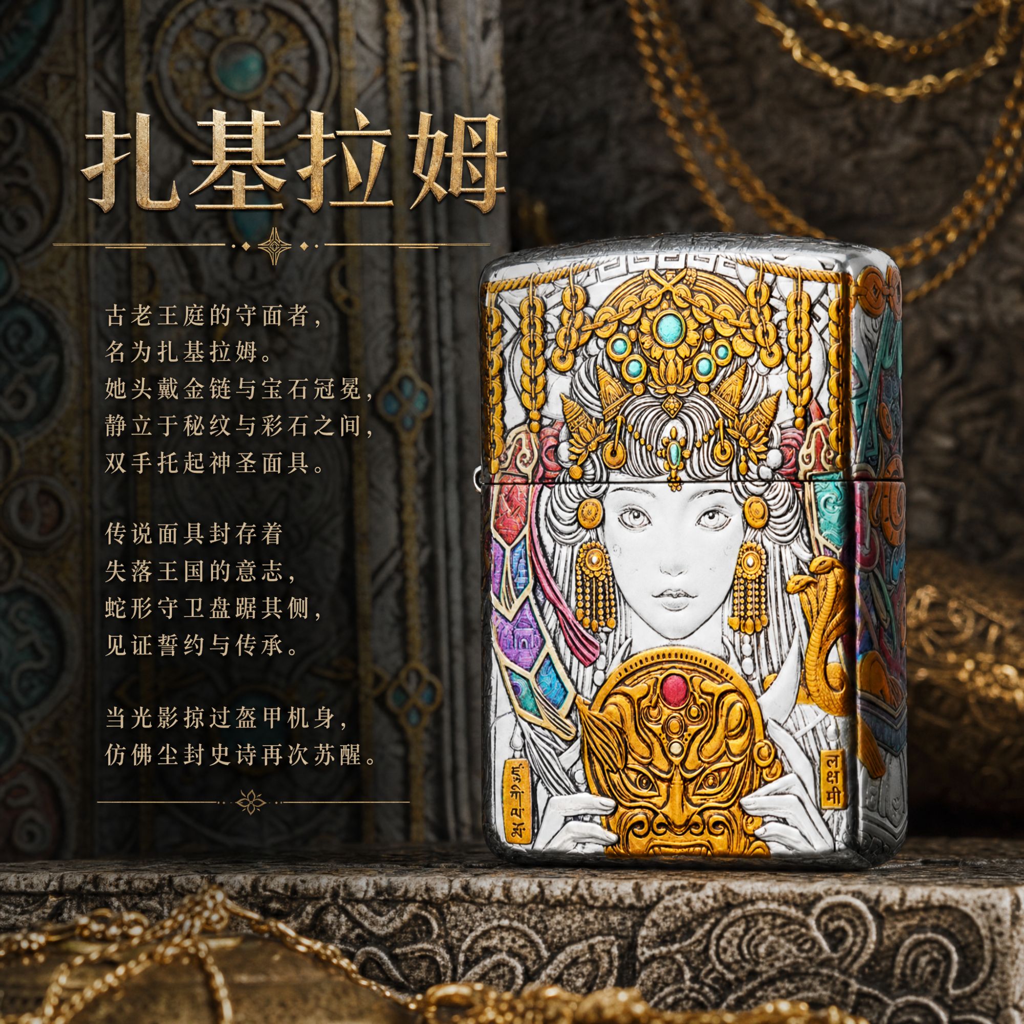 Zippo 【扎基拉姆】男士轻奢实用打火机节日送男友走心简约礼品