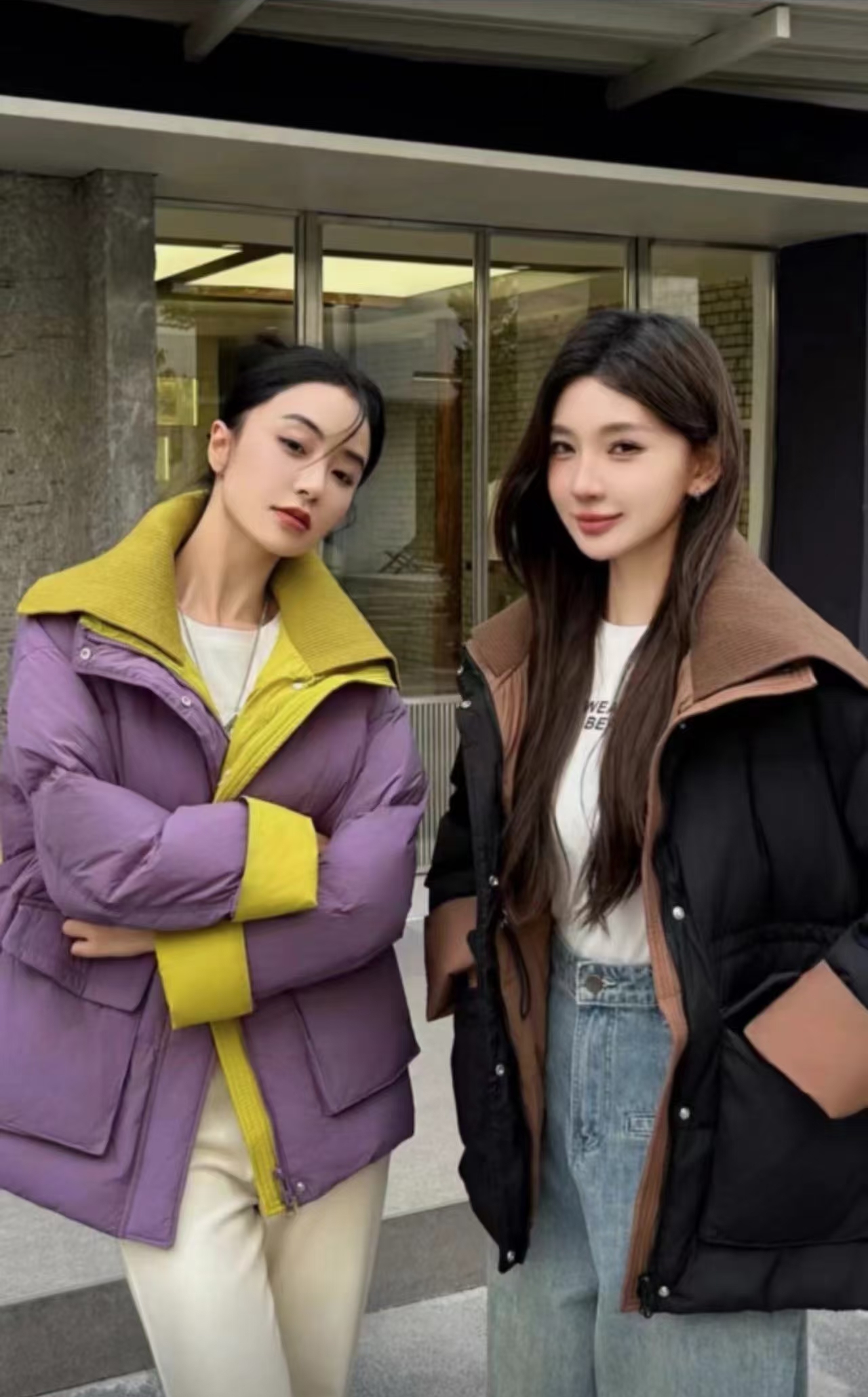 女装短款外套双领子