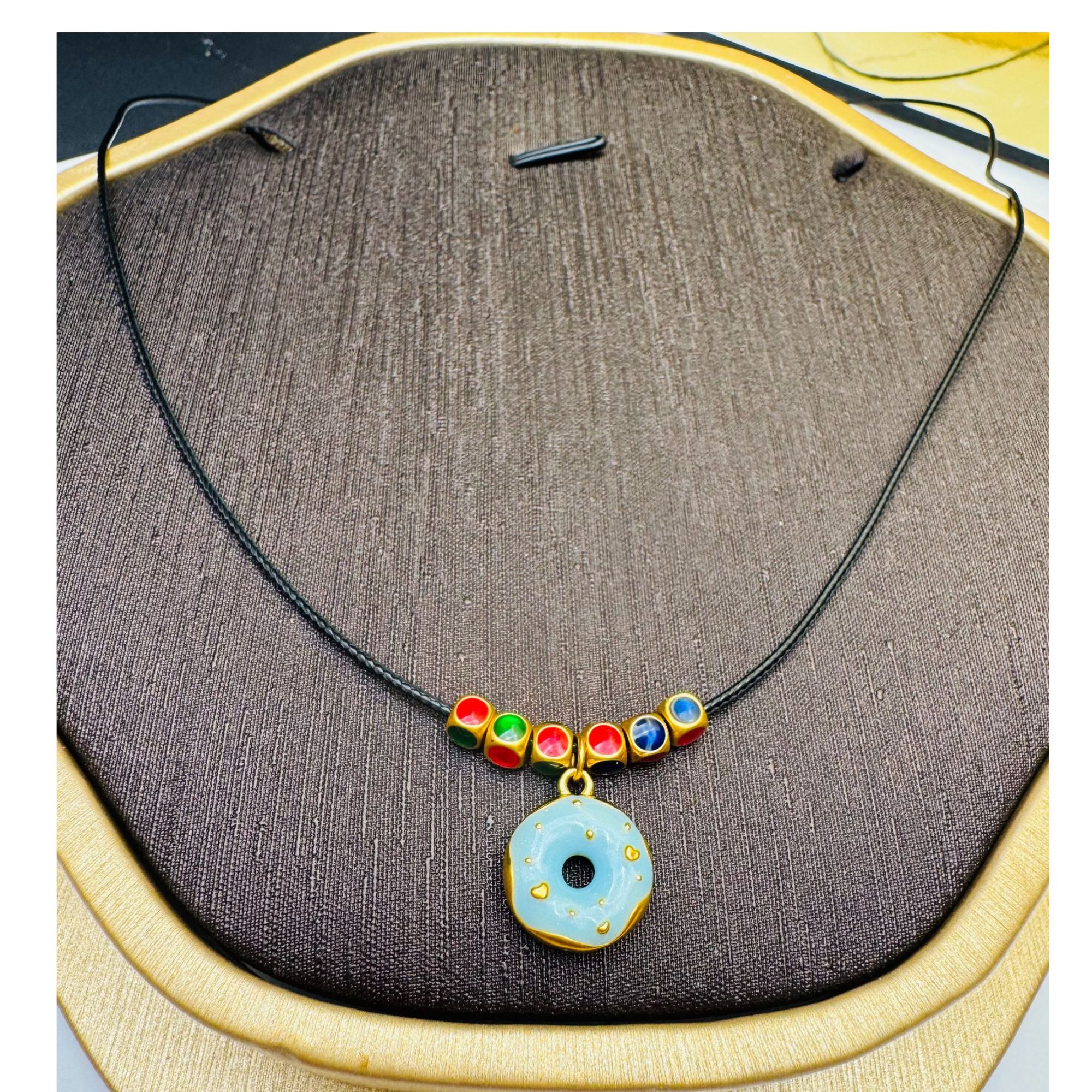 26#足金999 珐琅彩 多巴胺甜甜圈