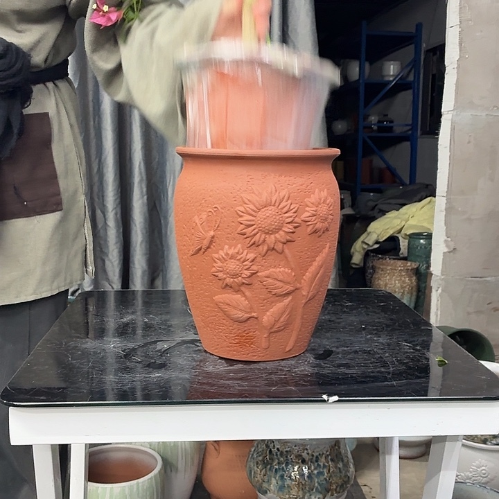 20×25 -粗陶花盆有孔-买买买