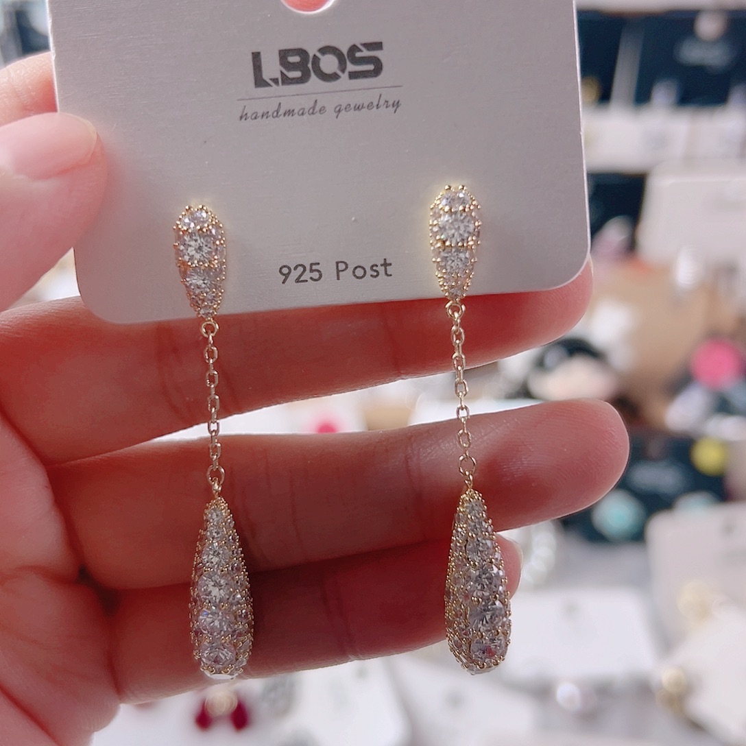 锆石纯铜合金耳环