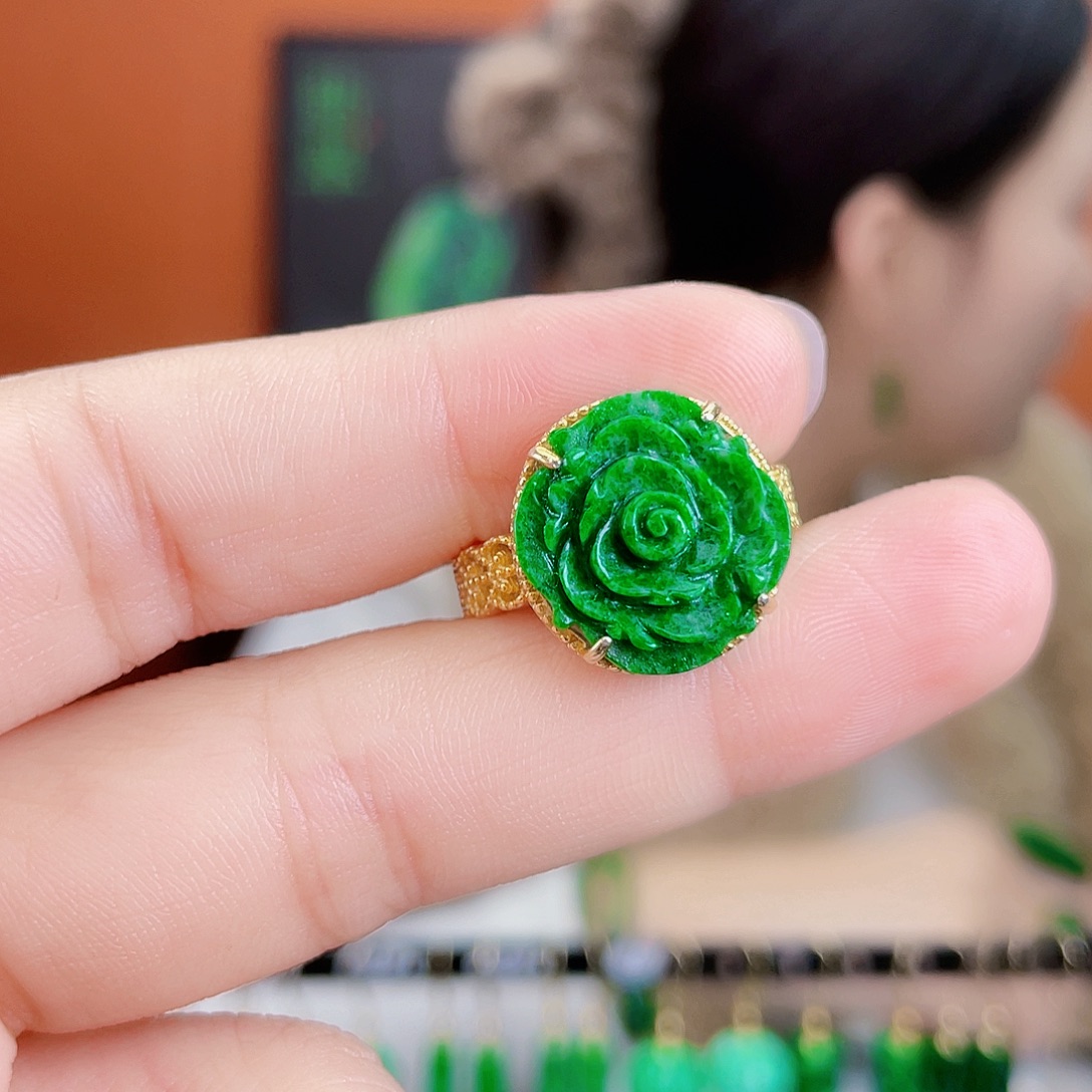 翡翠银S925镶嵌耳饰