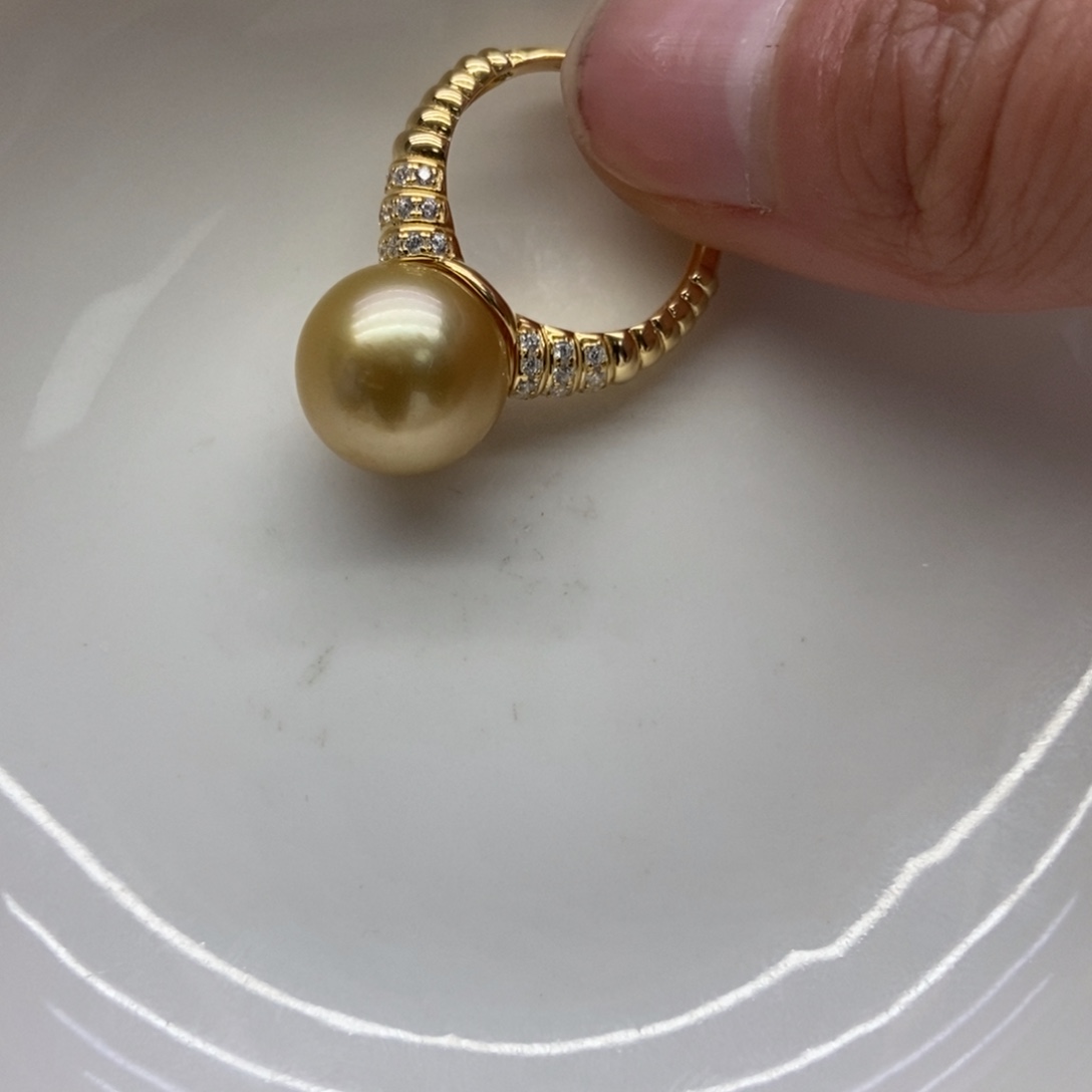 海水珍珠戒指银S925镶嵌