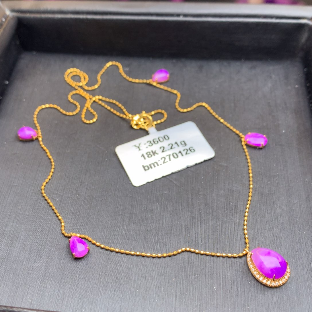 苏纪石（舒俱来）项链18K金镶嵌